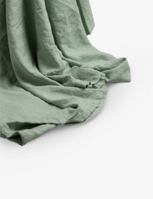 Shop Piglet In Bed Green Linen Duvet Cover