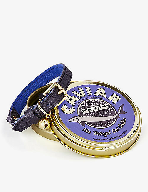 CHESHIRE & WAIN: Beluga Caviar leather cat collar