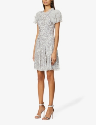 NEEDLE AND THREAD - Shirley Ribbon sequin-embellished woven mini dress |  Selfridges.com