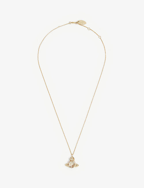 VIVIENNE WESTWOOD JEWELLERY: Ariella brass and Swarovski crystal pendant necklace