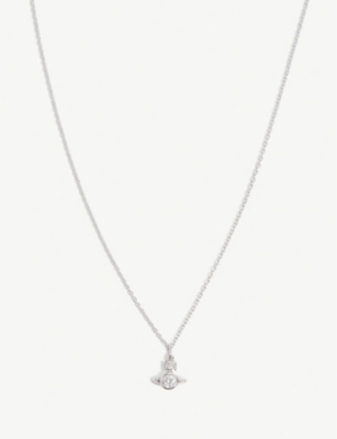 Vivienne Westwood Jewellery London Orb Silver Toned Brass And Crystal Pendant Necklace Selfridges Com