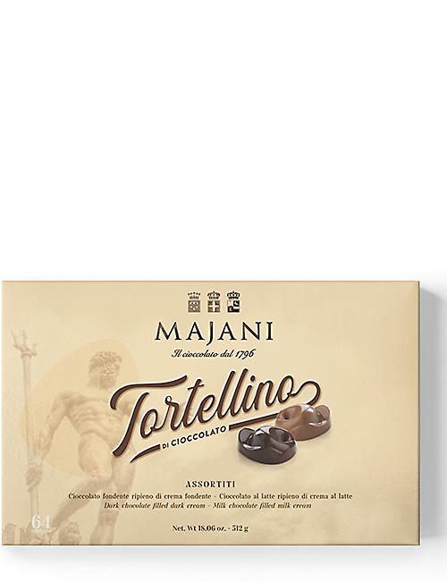 MAJANI: Tortellini dark and milk filled pralines 512g