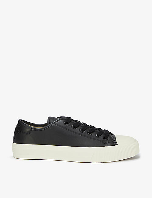 SANDRO: Vulca lace-up leather low-top trainers