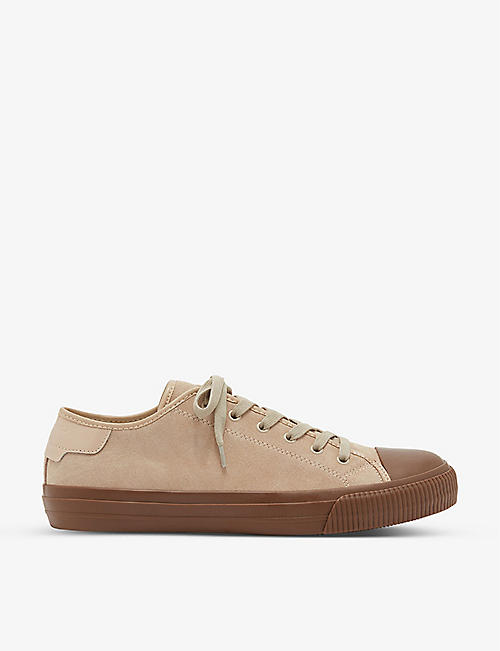 SANDRO: Vulca lace-up suede low-top trainers