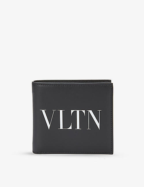 VALENTINO GARAVANI: Logo-print leather billfold wallet