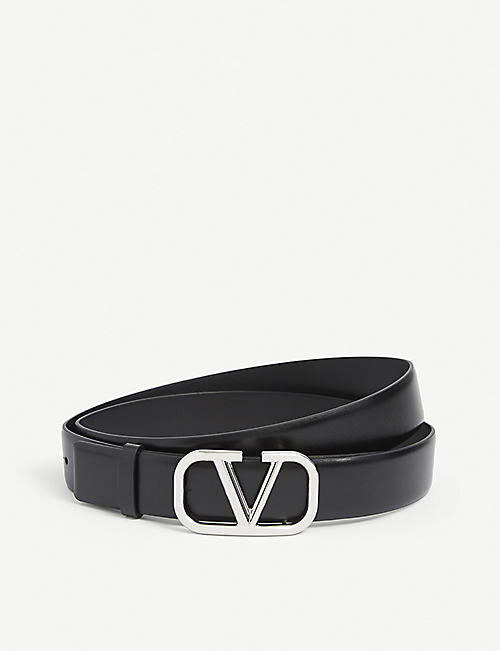 VALENTINO GARAVANI: V-logo leather belt