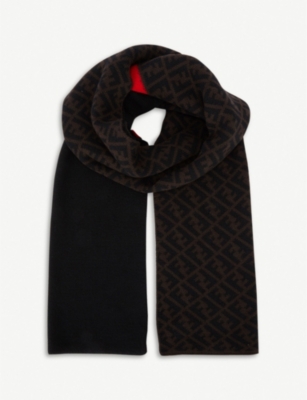 FENDI - Branded wool scarf | Selfridges.com