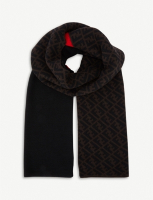 FENDI Branded wool scarf Selfridges