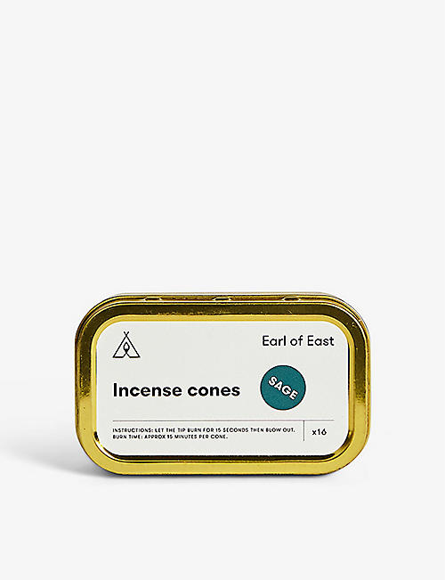 EARL OF EAST: Sage incense cones box of 16
