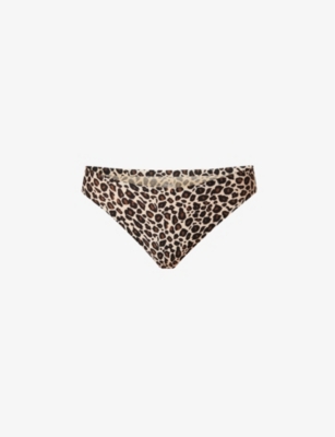 Chantelle Leopard-print Mid-rise Stretch-jersey Thong In Animal Print