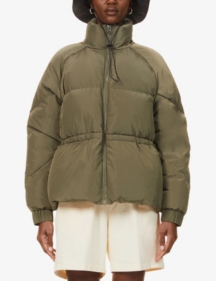 GANNI High neck quilted shell down jacket Selfridges