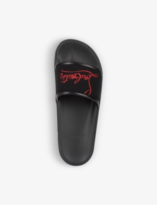 CHRISTIAN LOUBOUTIN Pool fun flat calf neoprene black