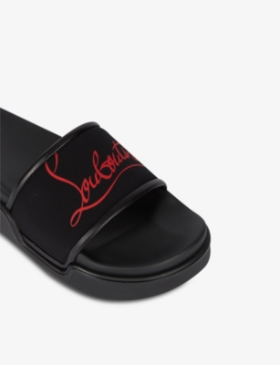 CHRISTIAN LOUBOUTIN Pool fun flat calf neoprene black