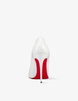 Shop Christian Louboutin Women's Bianco Hot Chick 100 Patent-leather Courts In Bianco (white)