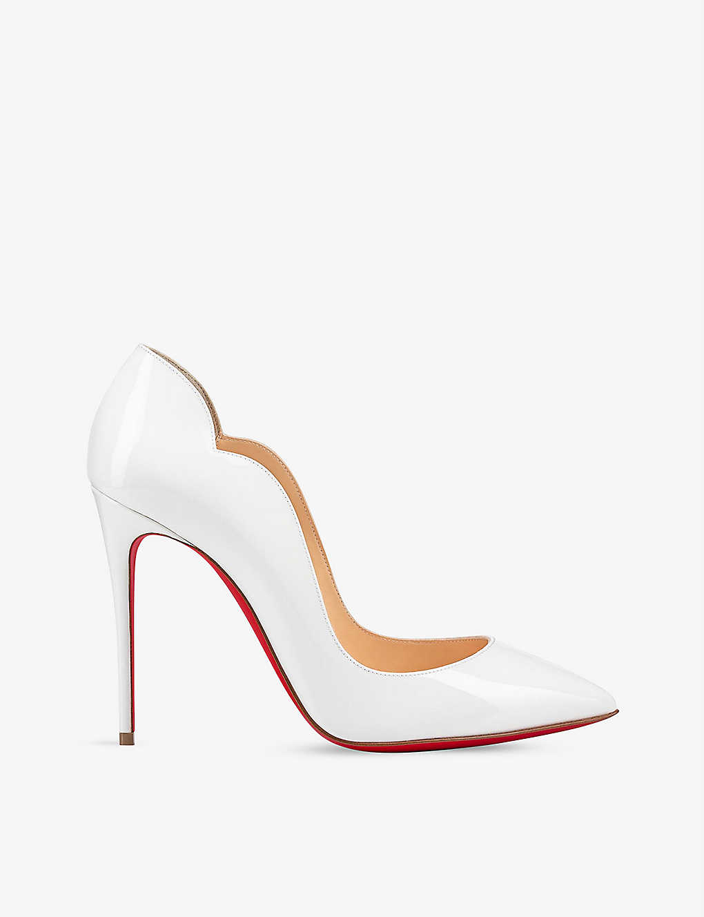 Shop Christian Louboutin Womens Bianco (white) Hot Chick 100 Patent-leather Courts