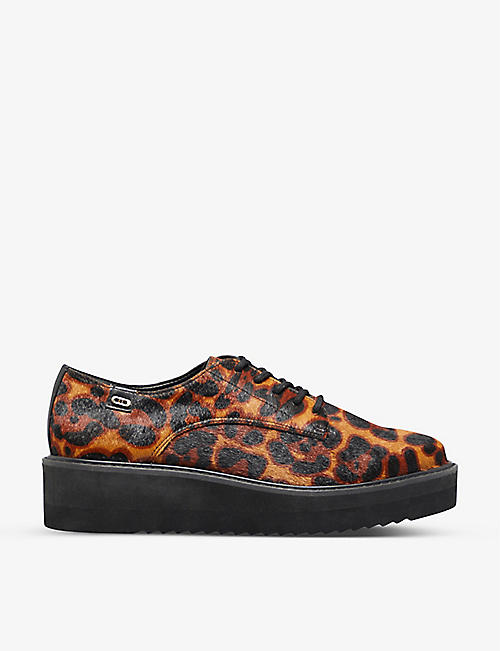 DUNE: Falon leopard-print flatform shoes