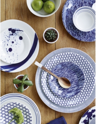 Royal Doulton Pacific Lines Porcelain Dinner Plates Set Of Six