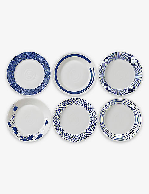 ROYAL DOULTON: Pacific Lines porcelain pasta bowls set of six
