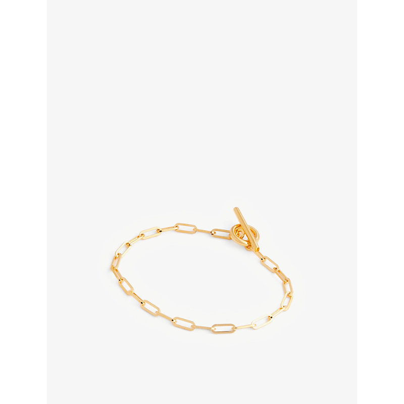 Otiumberg Love Link 9ct Yellow Gold-plated Vermeil Sterling-silver Chain Bracelet In Gold Vermeil