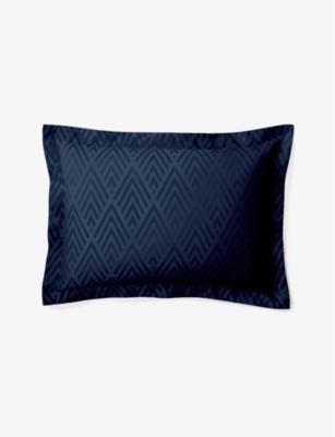 Ralph Lauren Navy Penthouse Cotton-jacquard Pillowcase 50cm X 75cm Standard