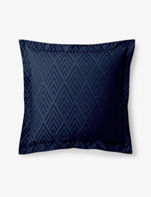 Ralph Lauren Navy Penthouse Cotton-jacquard Pillowcase 65cm X 65cm Square