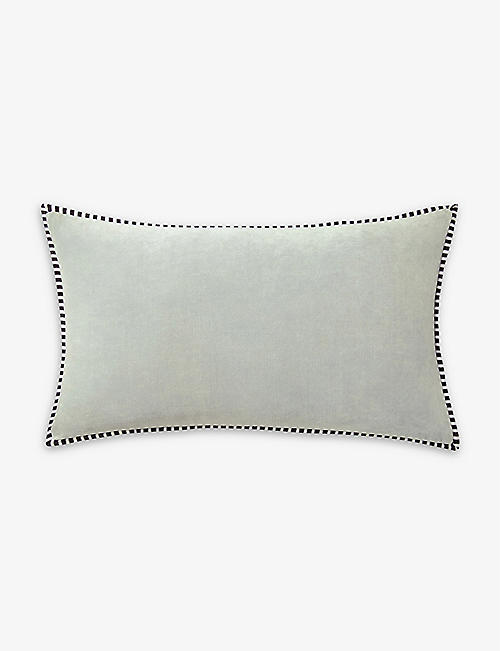 OLIVIER DESFORGES: Pavane striped-trim cotton-twill cushion cover 30x50cm