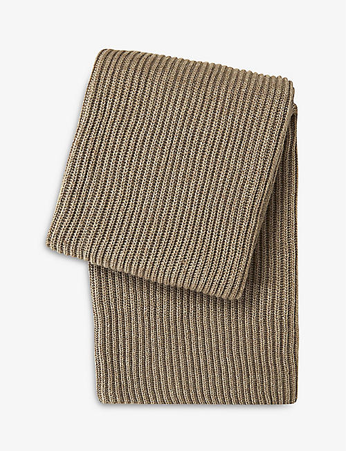 BOSS: Zealand ribbed knitted throw 139cm x 170cm