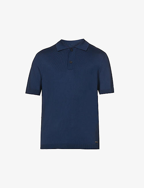 HUGO: Relaxed-fit knitted polo shirt