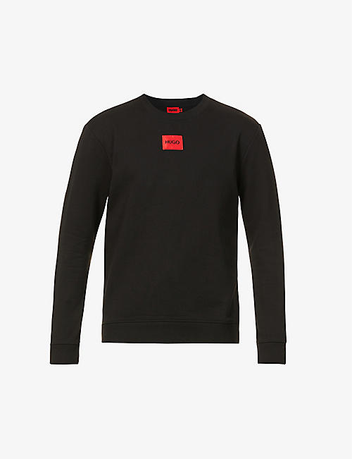 HUGO: Logo-patch relaxed-fit cotton-jersey sweatshirt