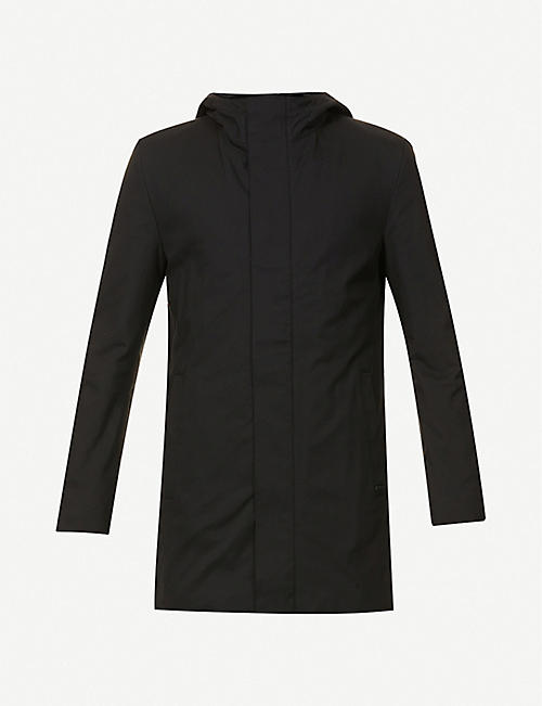 HUGO: High-neck cotton-blend hooded coat