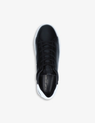 Kurt Geiger London Mens Black Laney Platform Leather Trainers In Black