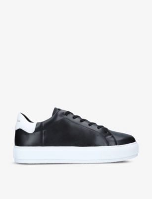 Shop Kurt Geiger London Men's Black Laney Platform Leather Trainers