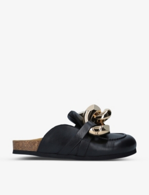 JW ANDERSON - Chain-embellished leather loafers | Selfridges.com