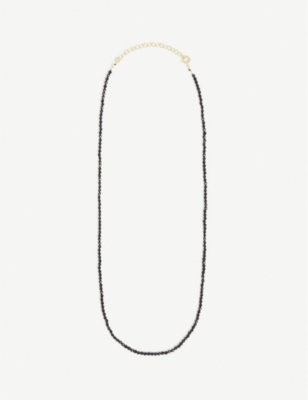 HERMINA ATHENS BEADED YELLOW GOLD-PLATED STERLING-SILVER AND SPINEL NECKLACE