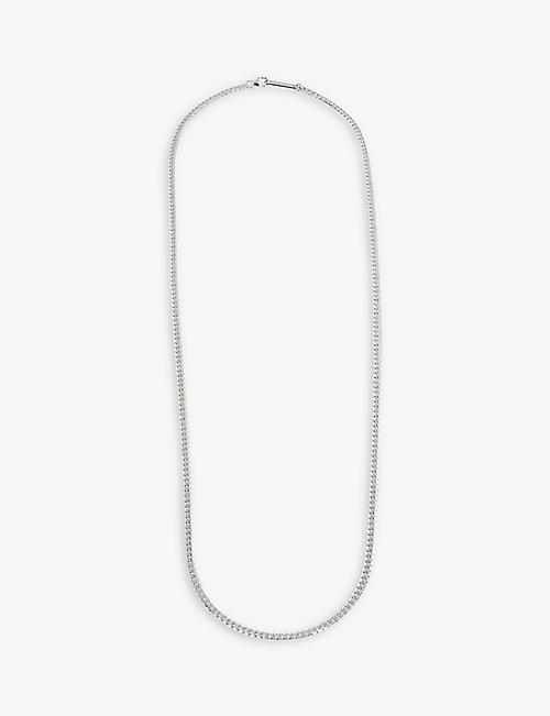 MIANSAI: Cuban-chain rhodium-plated sterling-silver necklace