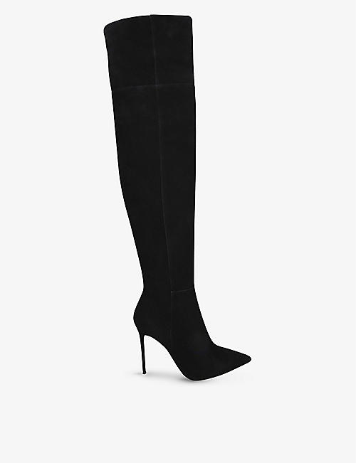 GIANVITO ROSSI: Bea 105 suede thigh-high boots