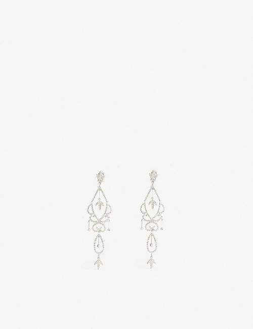 SUSAN CAPLAN: Pre-loved Christian Dior rhodium-plated Swarovski crystal chandelier earrings