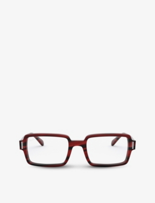 Ray Ban Rx5473 Benji Rectangle-frame Acetate Optical Glasses In Red