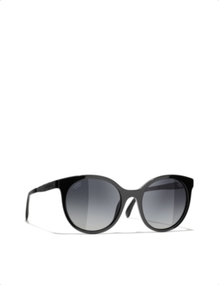 Pre-owned Chanel Womens Black Pantos Sunglasses
