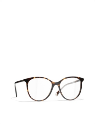 Pre-owned Chanel Womens Brown Pantos Eyeglasses