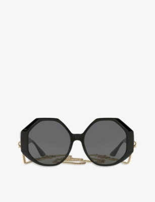 VERSACE: VE4395 round-frame acetate sunglasses