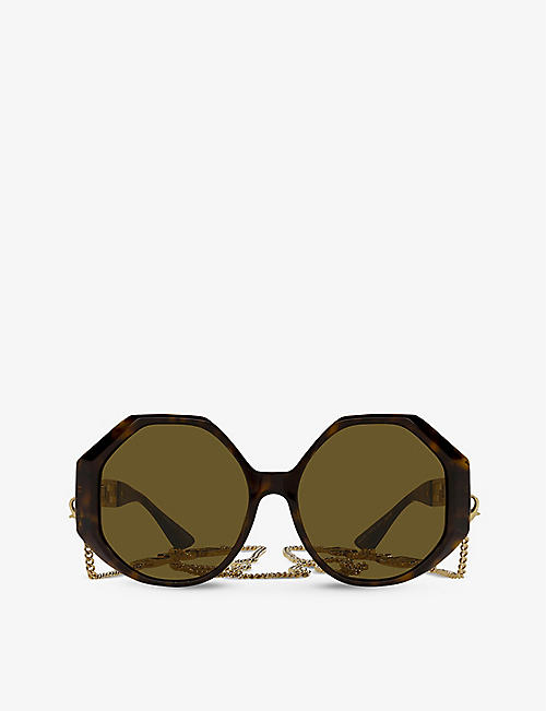 VERSACE: VE4395 rounded-frame acetate and metal sunglasses
