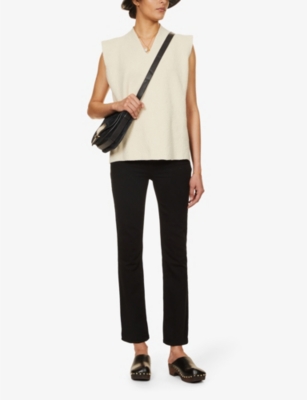 Paige Cindy Straight-leg High-rise Stretch-denim Jeans In Black Shadow