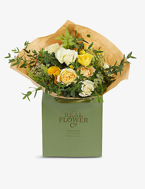 THE REAL FLOWER COMPANY: Yellow and Ivory Pick of the Day small bouquet