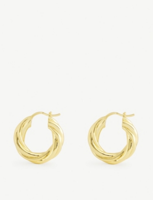 OMA THE LABEL: Amba 18ct gold-plated hoop earrings