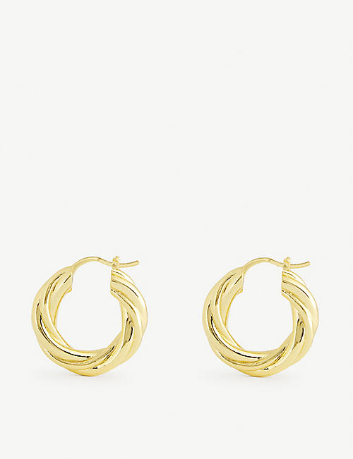 OMA THE LABEL: Amba 18ct gold-plated hoop earrings
