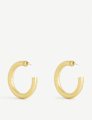 Shop Oma The Label Women's Gold Bente 18ct Gold-plated Hoop Earrings