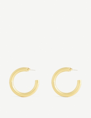 OMA THE LABEL: Bente 18ct gold-plated hoop earrings