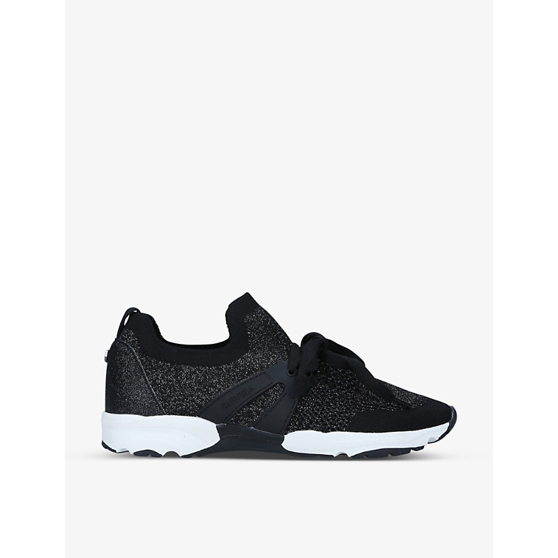 Carvela Lament Knit Stretch-knit Trainers In Black
