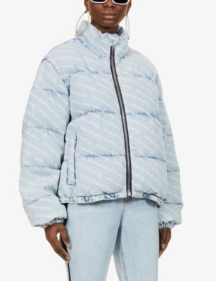 Puffer best sale denim jacket